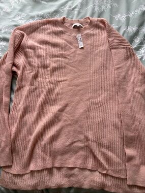 Madewell Ribbed Crewneck Sweater in Dusty Rose